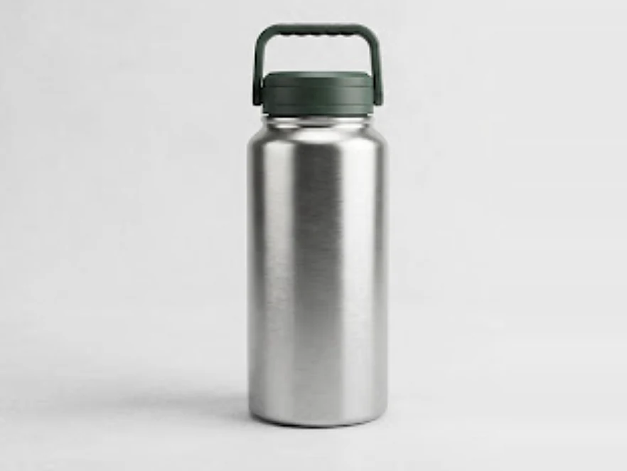 Apex Everest 1000ml Thermo Jug van geborsteld RVS met groen handvat