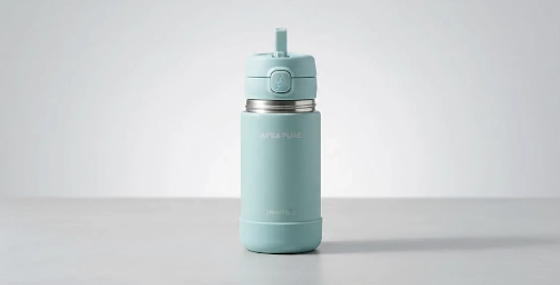 Apex Mini 350ml Kids Edition drinkfles in mintgroen met rietje